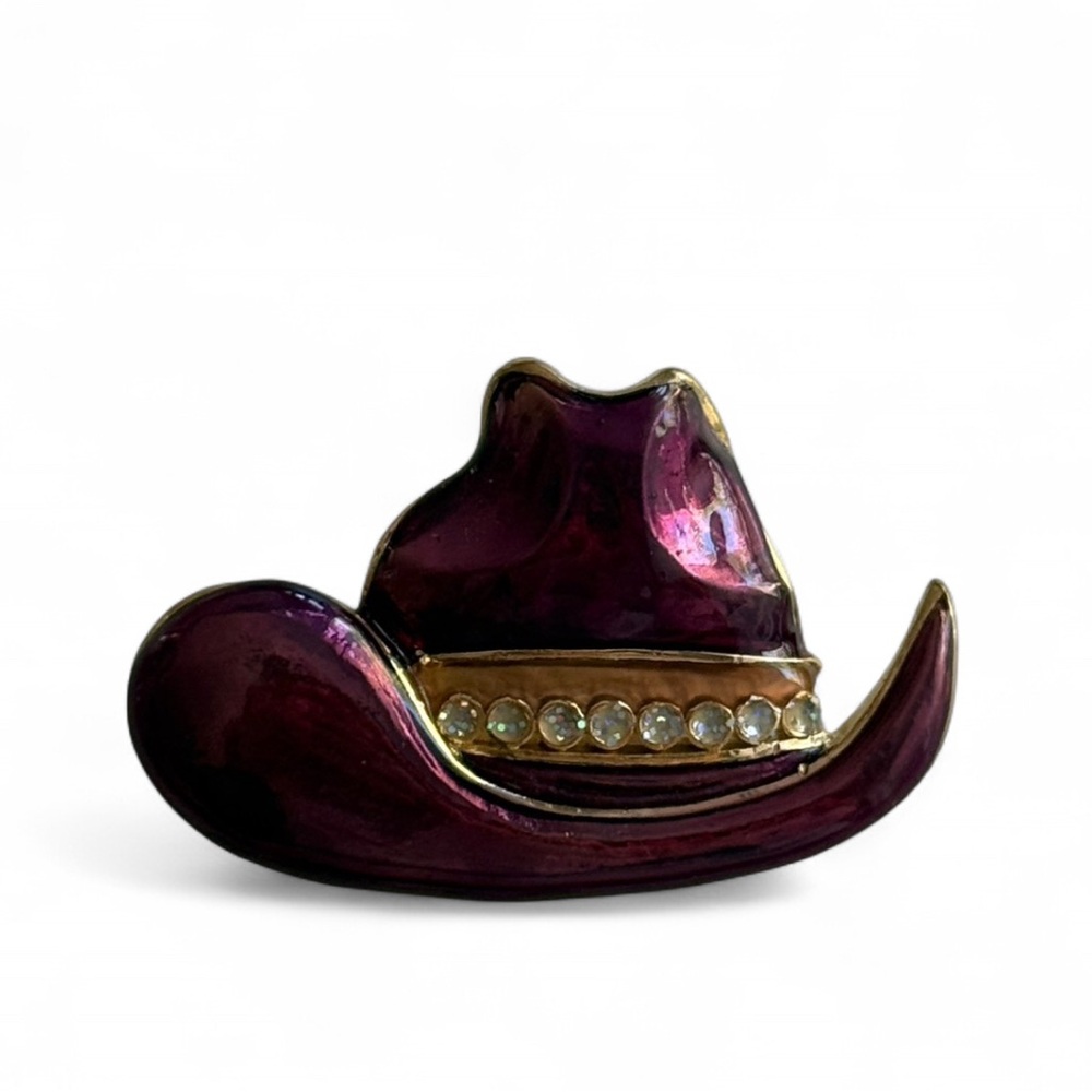 Vintage Purple Cowboy Hat Brooch